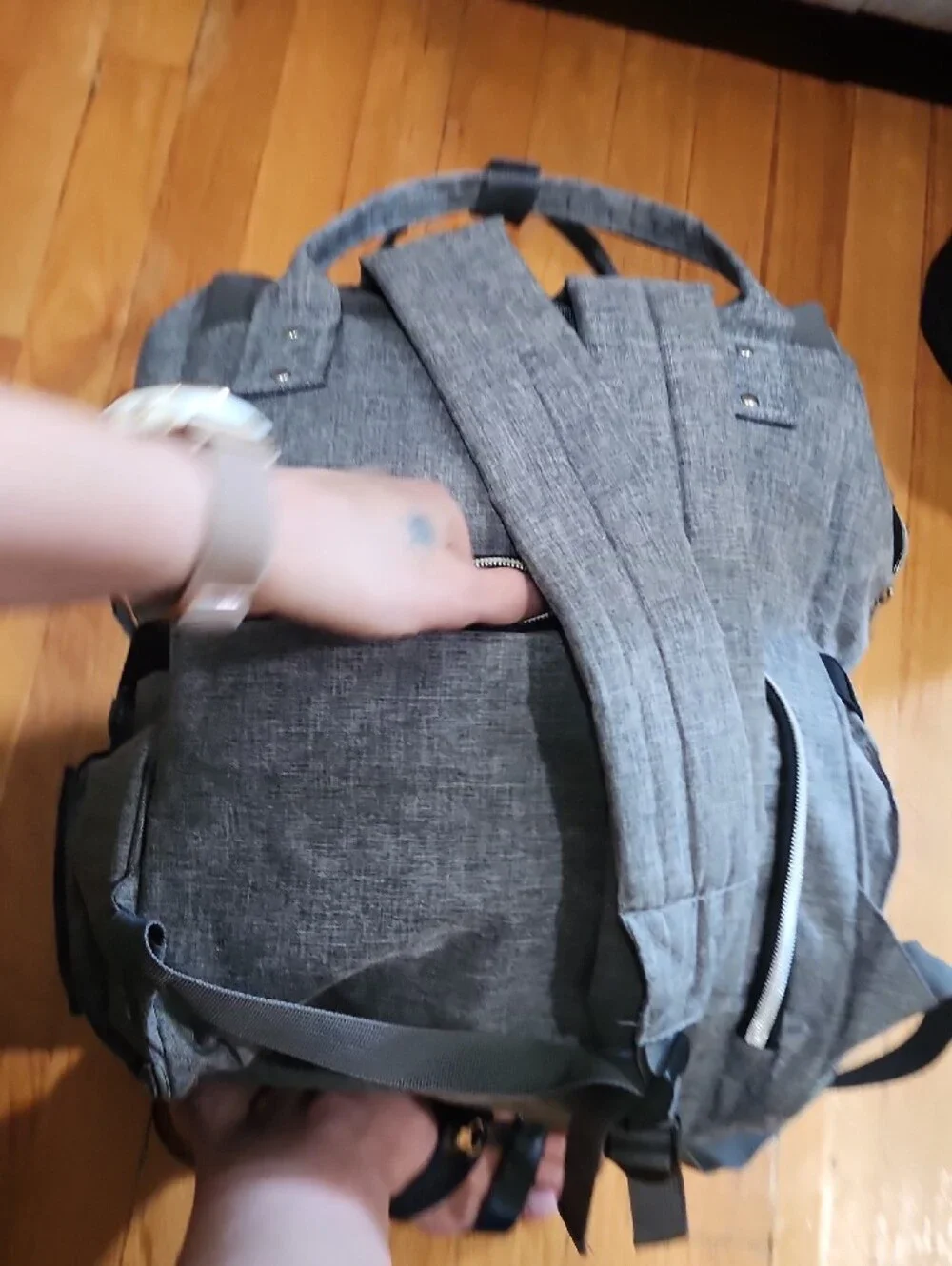 KeaBabies Original Diaper Bag Backpack - Classic Gray